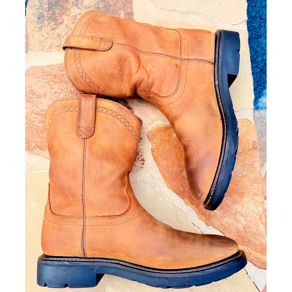 Ariat Work Pull On Western Boots ASTM EH Slip Resistant Oil Resistant Men's 10D